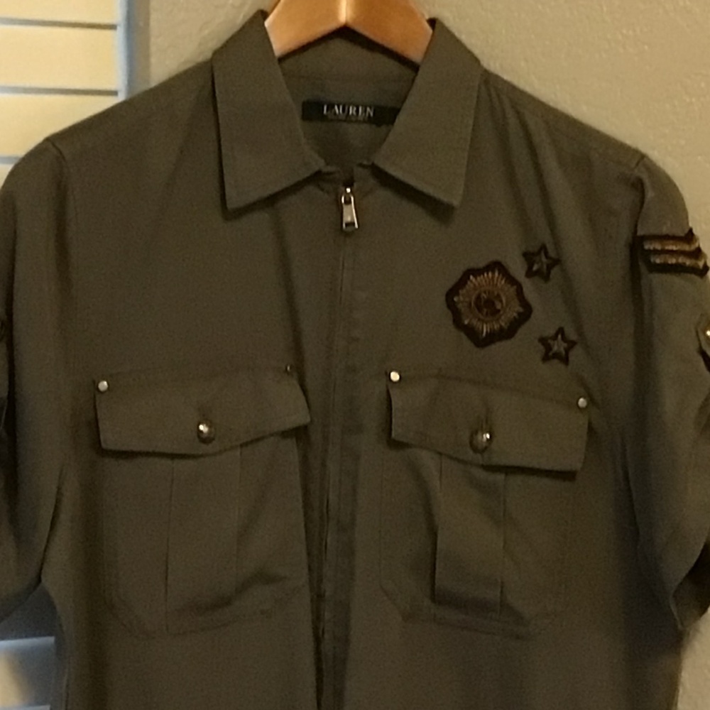 WOMENS ARMY GREEN RALPH LAUREN MILITARY STYLE  SIZE 6 JUMPSUIT $25